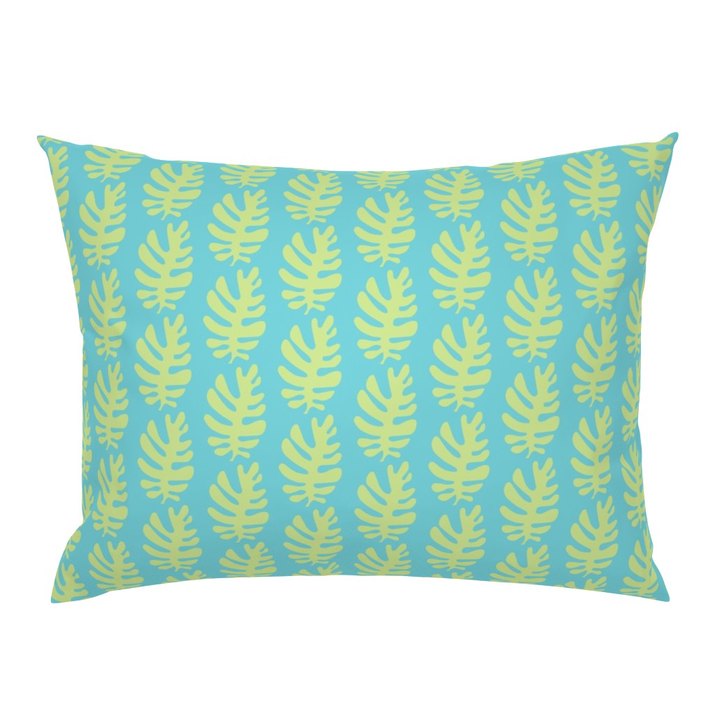 Funky Leaf (lime & deep aqua)