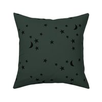 stars and moons // black on pine
