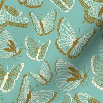 butterflies ~ on aqua