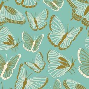 butterflies ~ on aqua