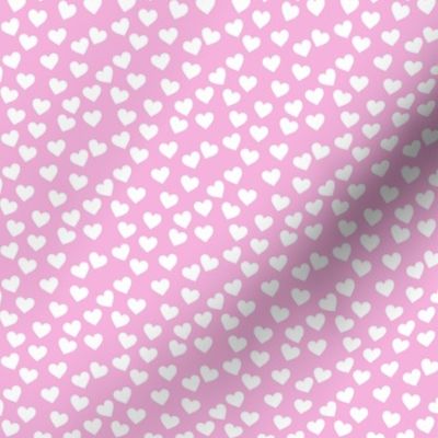 White hearts on pink (mini)