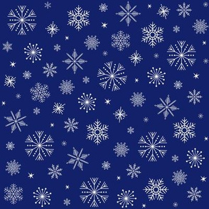 snowflakes on dark blue