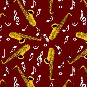 Saxophone White Music Notes