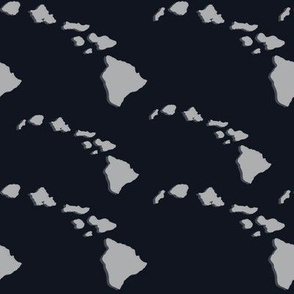 Gray Hawaiian islands black background 