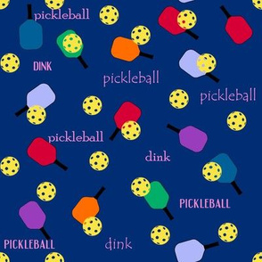 Pickleball-Blue with Pink Words