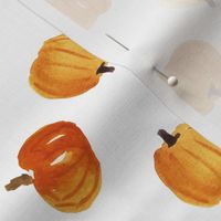Tossed Orange Pumpkins by Erin Kendal Watercolor Pumpkins 