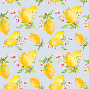 Watercolor Lemon Pattern 