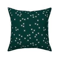 Christmas crosses and sparkly boho night magic seasonal minimal design night green white