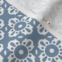 Geometric Flowers - Blue-Grey