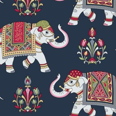 Ethnic Indian Elephants Fabric, Wallpaper and Home Decor | Spoonflower