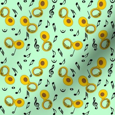 Tuba Music Notes Pattern Color