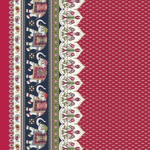 indian elephants border red