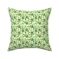 Bagpipes Music Note Pattern Light Green