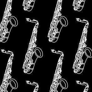 Saxophone Sketch  Black Background