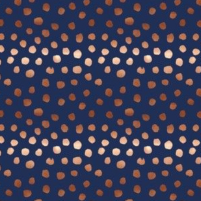 MINI rose gold navy fabric dots painted dot fabric