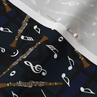 Clarinet White Music Note Pattern