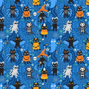 BIG Spooky happy Halloween black cats.  