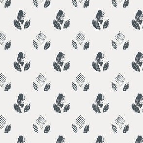 Printed Petals - Slate & Ivory for Baby Clothing, Quilts, Wallpaper, & Tea Towels