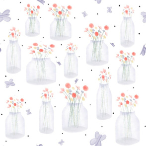 Wildflowers in jars