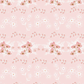 Flower Parade - Pink/ White on Pink 