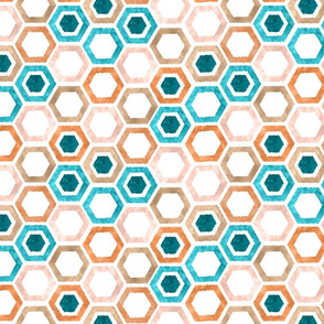 desert turquoise marble hexagons