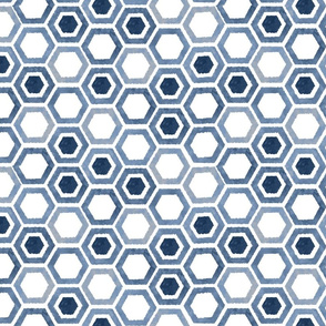 Modern Indigo Hexagons