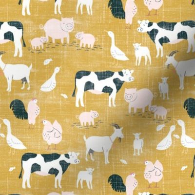 Little Farm Animals- mustard