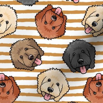 all the doodles - cute goldendoodle dog breed - mustard stripes  - LAD20