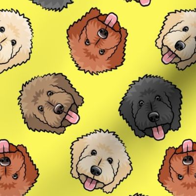 all the doodles - cute goldendoodle dog breed - bright yellow - LAD20