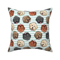 all the doodles - cute goldendoodle dog breed - aqua stripes - LAD20