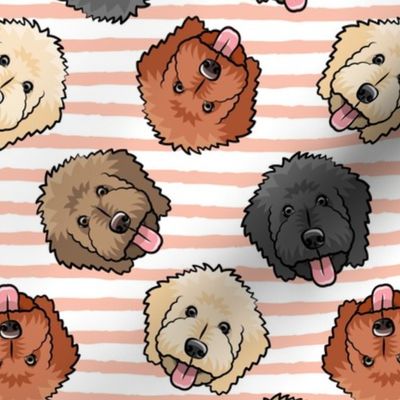 all the doodles - cute goldendoodle dog breed - pink stripes - LAD20