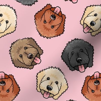 all the doodles - cute goldendoodle dog breed - pink - LAD20