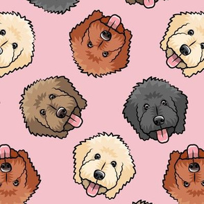 all the doodles - cute goldendoodle dog breed - pink - LAD20