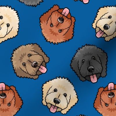 all the doodles - cute goldendoodle dog breed - royal blue - LAD20