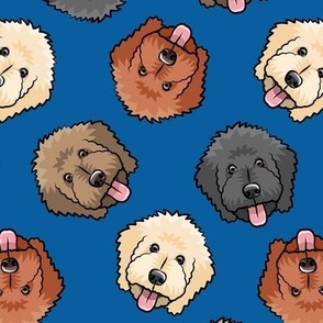 all the doodles - cute goldendoodle dog breed - royal blue - LAD20