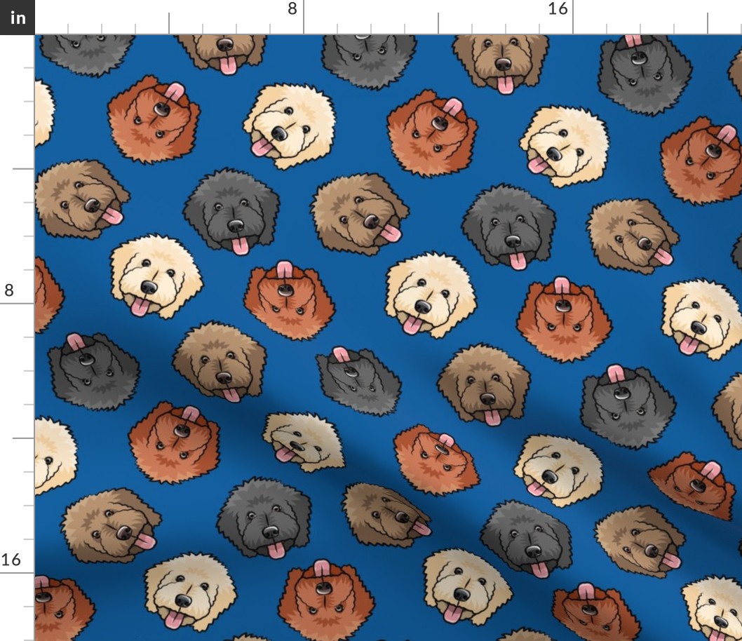 all the doodles - cute goldendoodle dog breed - royal blue - LAD20