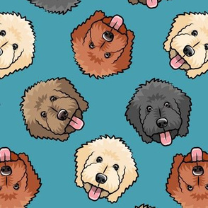 all the doodles - cute goldendoodle dog breed - slate blue - LAD20