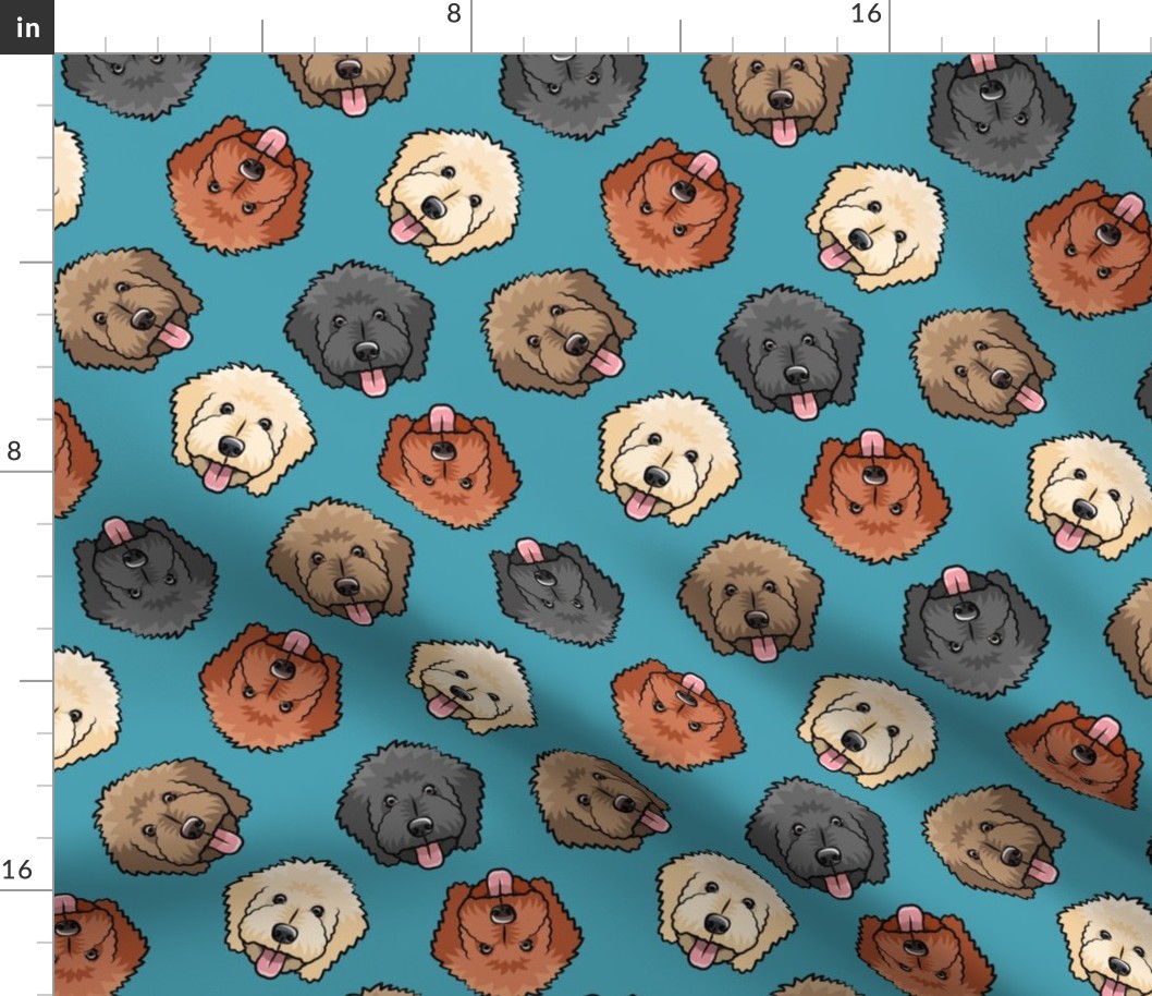 all the doodles - cute goldendoodle dog breed - slate blue - LAD20