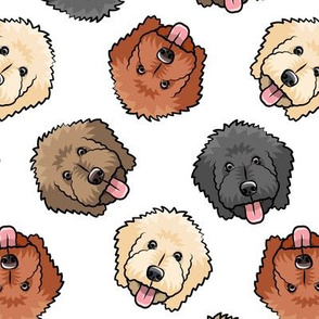 all the doodles - cute goldendoodle dog breed - white - LAD20