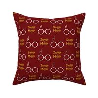 wizard glasses - maroon - 2 inch glasses