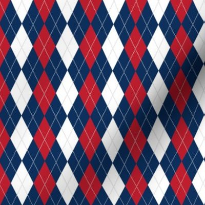 Navy Red Argyle School Colors