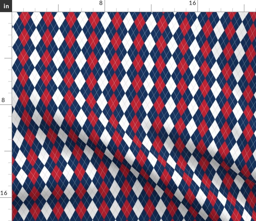 Navy Red Argyle School Colors