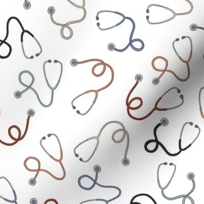 Vintage Stethoscopes -Color on White