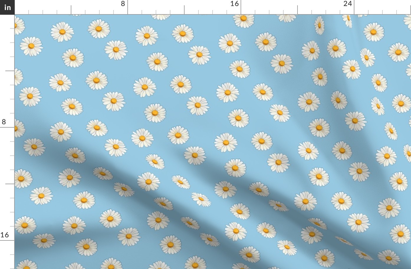 daisies on pastel blue