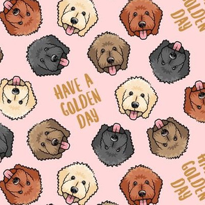 have a golden day - Goldendoodles - dog breed - pink - LAD20