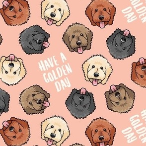 have a golden day - Goldendoodles - dog breed - pink - LAD20