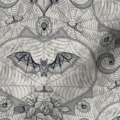 Gothic Lace-Bats-light grey