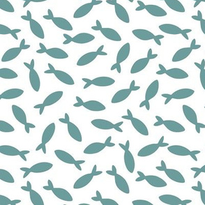 Fish Shoal in Ocean Blue - Large