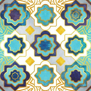 Small scale // Marrakesh gold and blue geometry inspiration