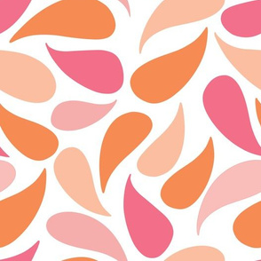 Paisley Teardrop - Pink Orange